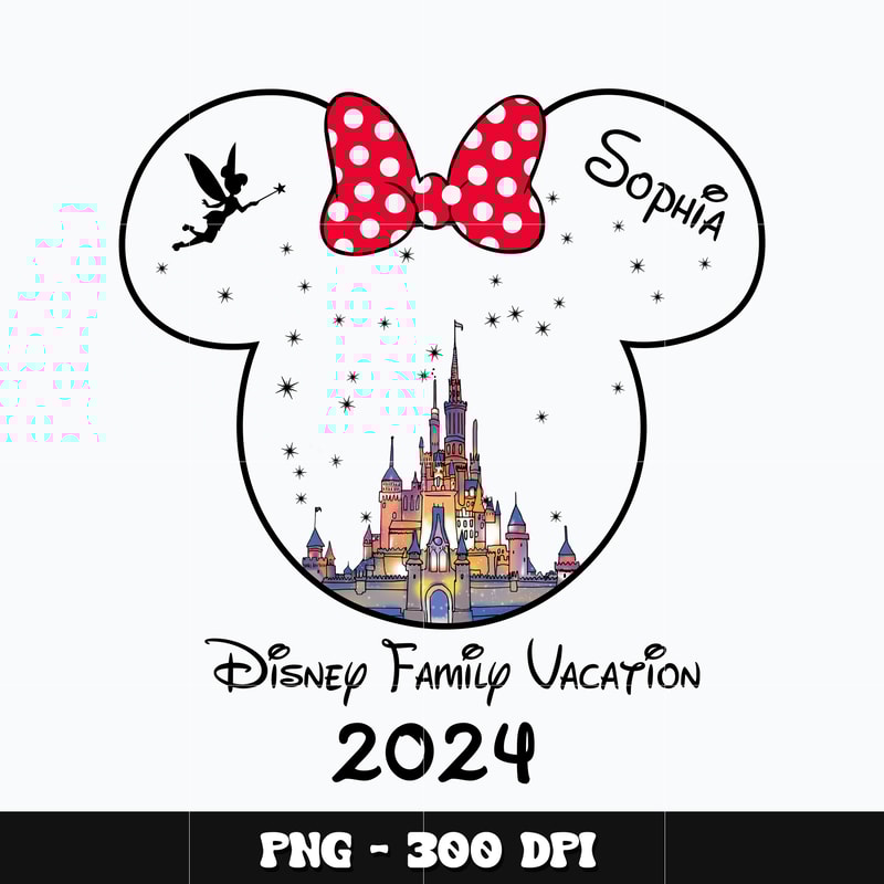 Minnie head family vacation 2024 Png
