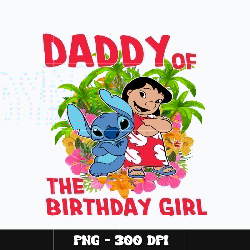 Stitch and lilo daddy birthday girl Png