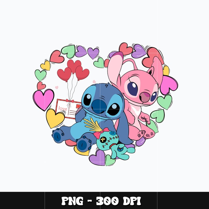 Stitch and angel valentine Png