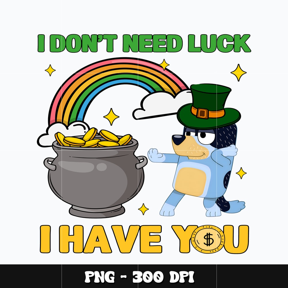 Bluey i don't need lucky Png