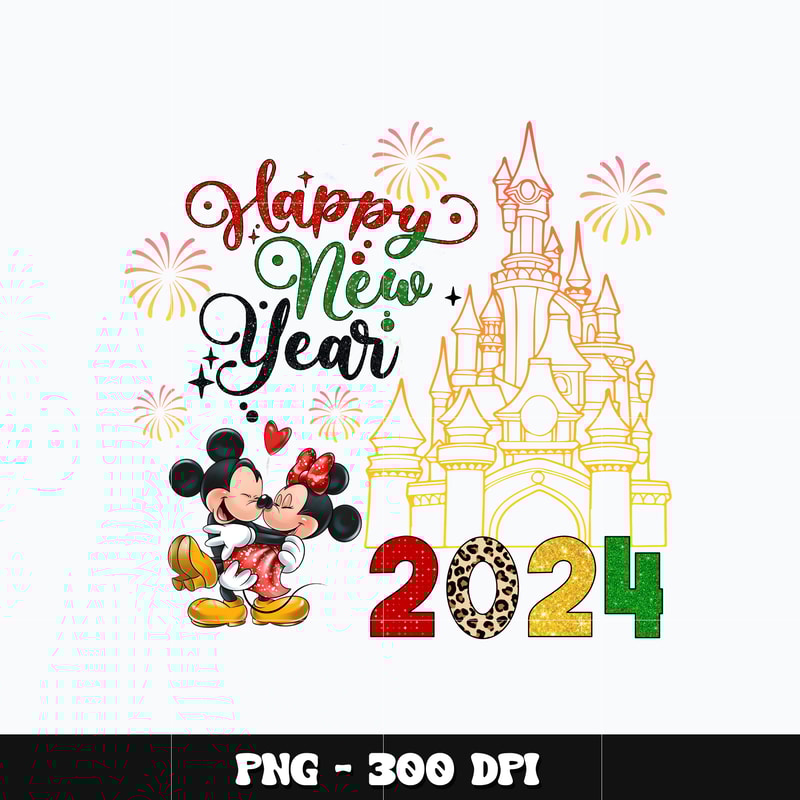 Mickey castle happy new year 2024 Png