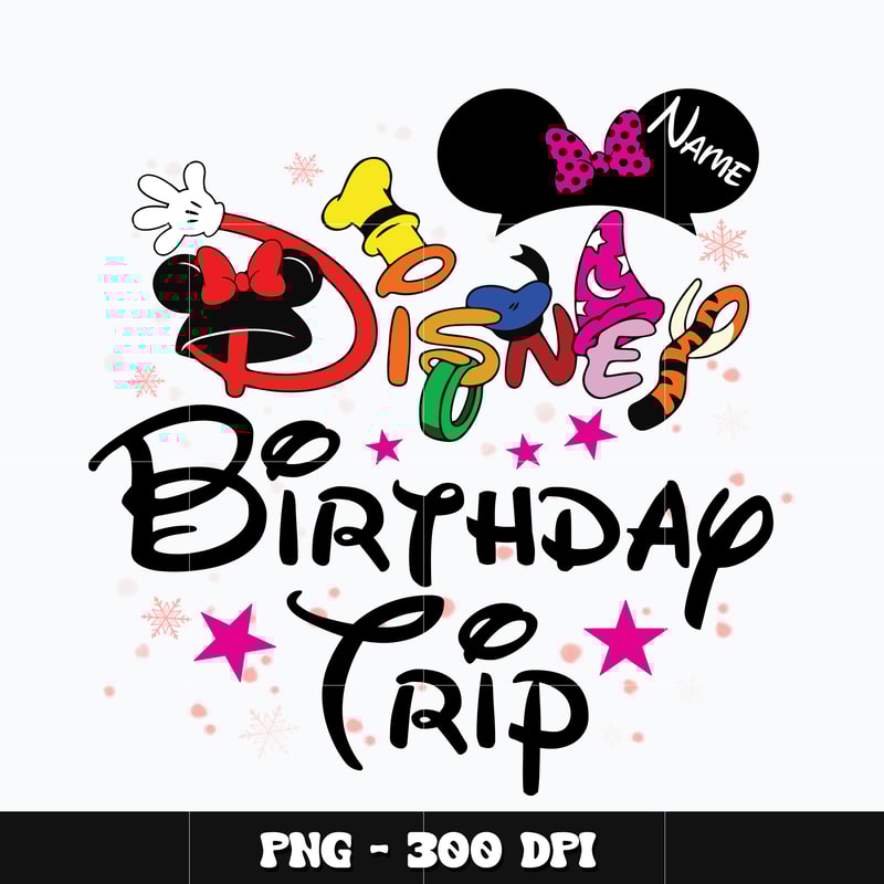 Minnie name disney birthday trip Png