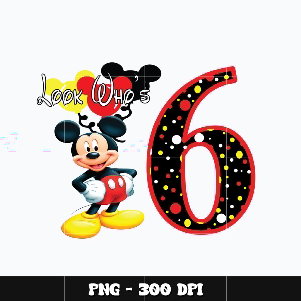 Mickey look who's 6th Png