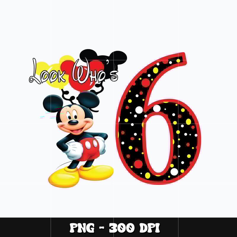Mickey look who's 6th Png