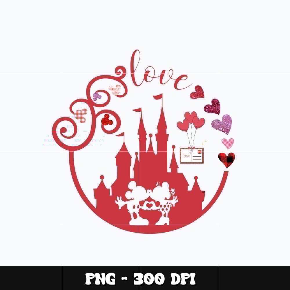 Mickey castle love heart Png