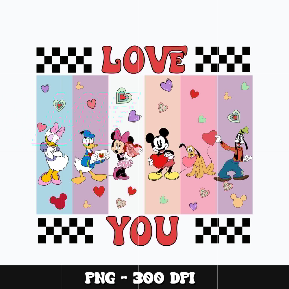 Mickey mouse couple love you Png