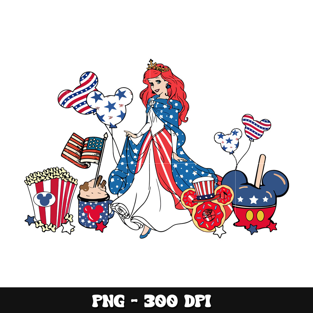 Disney princess ariel 4th of july png