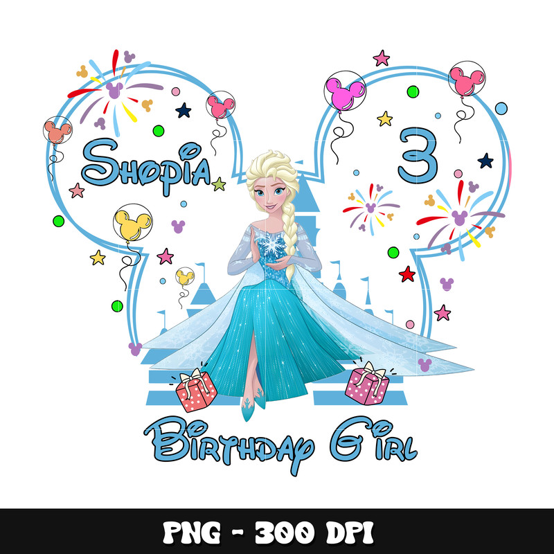 Mickey elsa 3rd birthday girl png