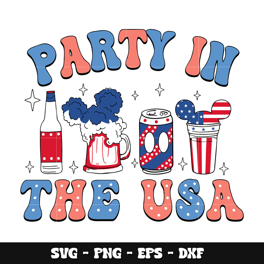 Mickey beer party in the usa svg