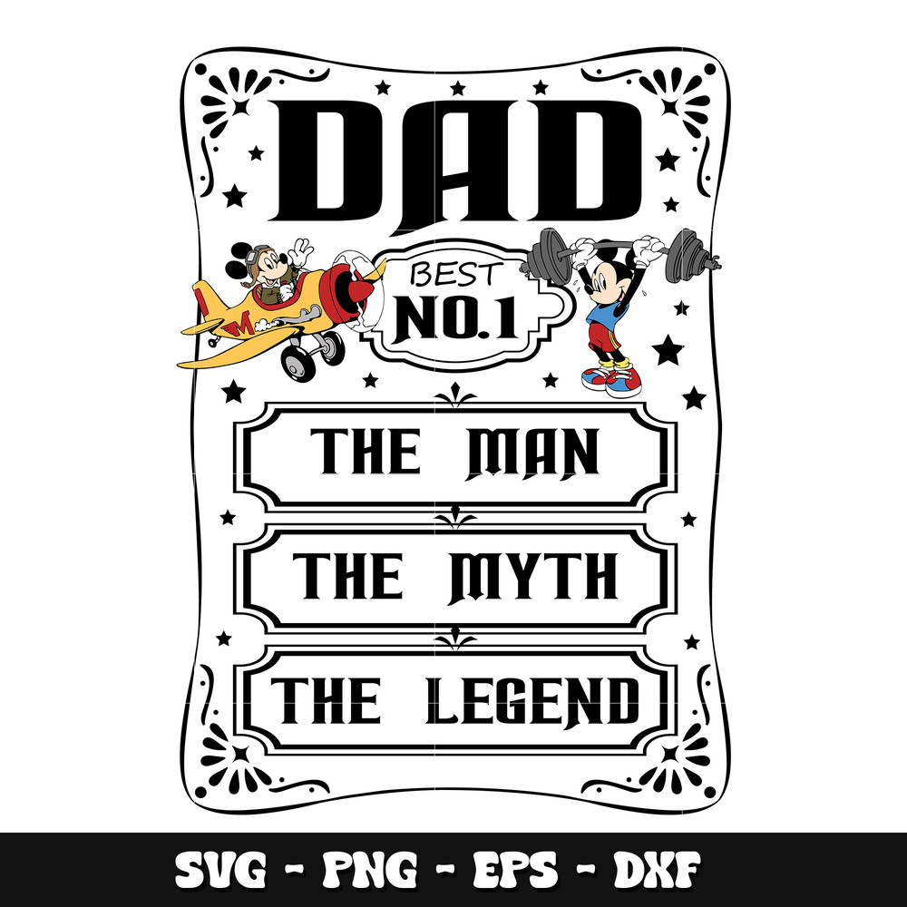 Mickey dad best no 1 svg