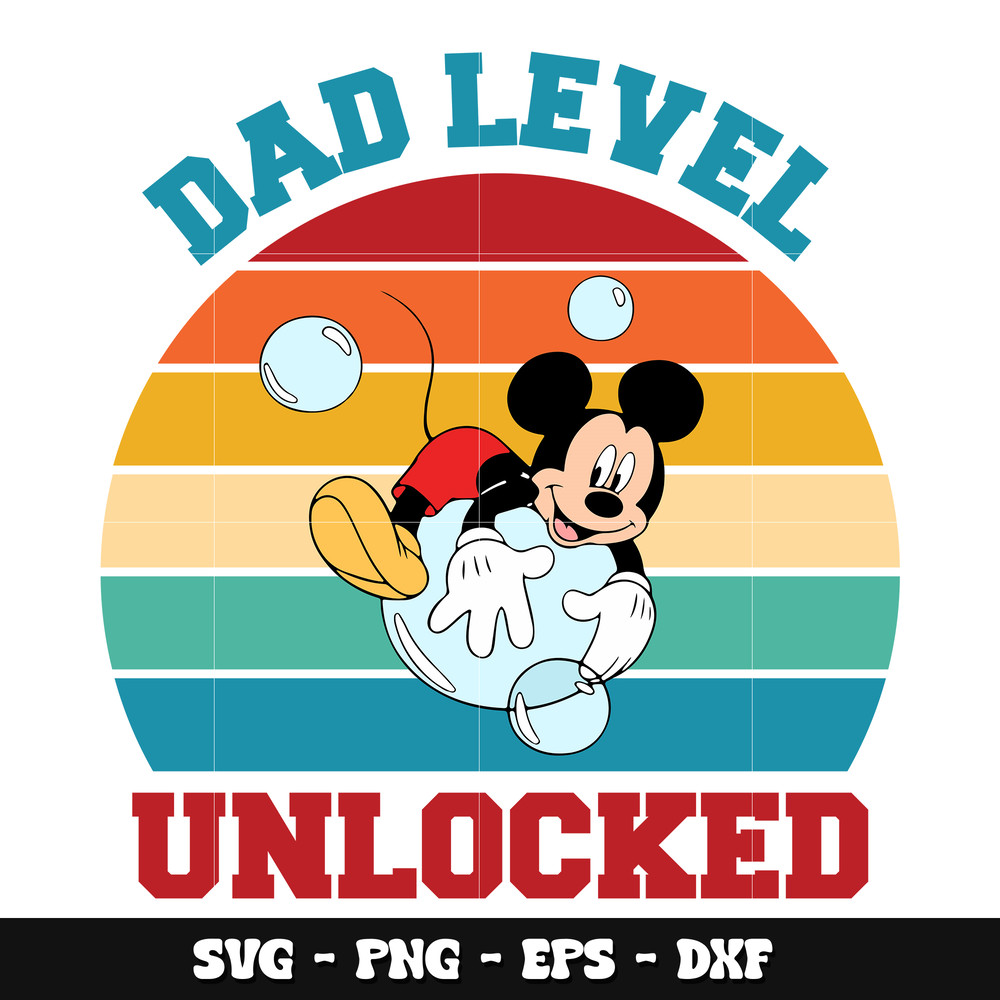 Mickey dad level unlocked svg
