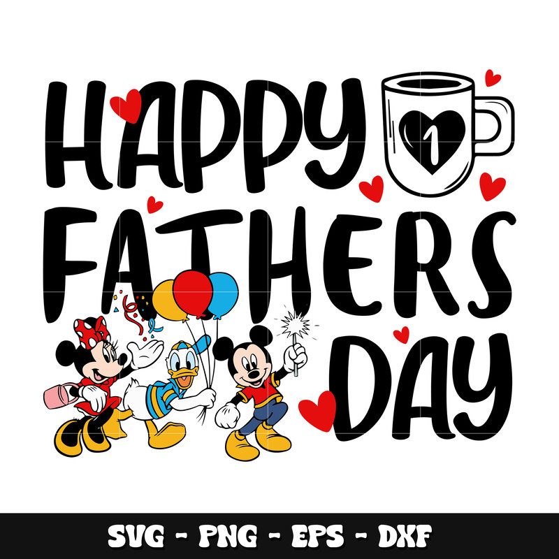 Mickey friends happy father's day svg