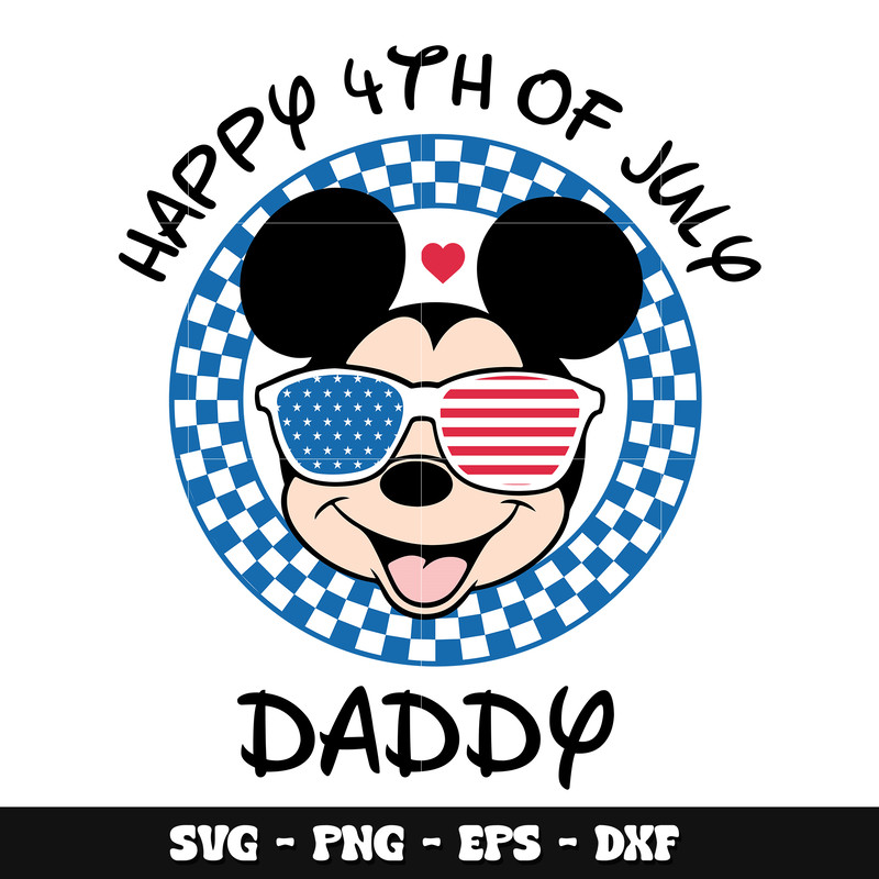 Mickey happy 4th of july daddy svg