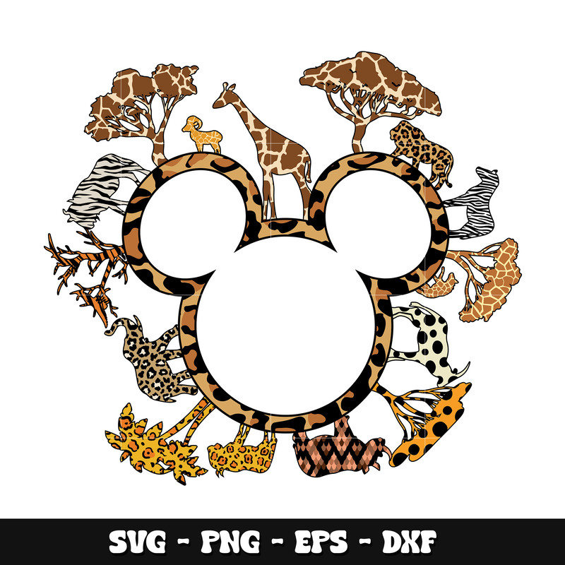 Mickey head kingdom animal svg