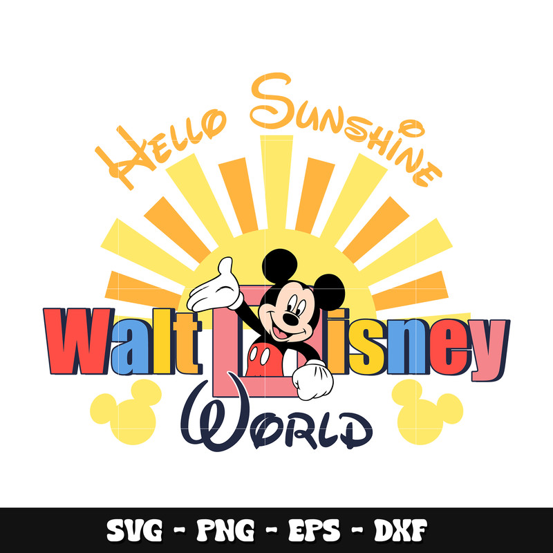 Mickey hello sunshine svg