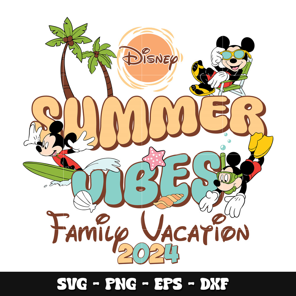 Mickey summer vibes 2024 svg