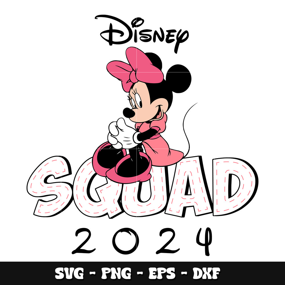 Minnie disney squad 2024 svg design