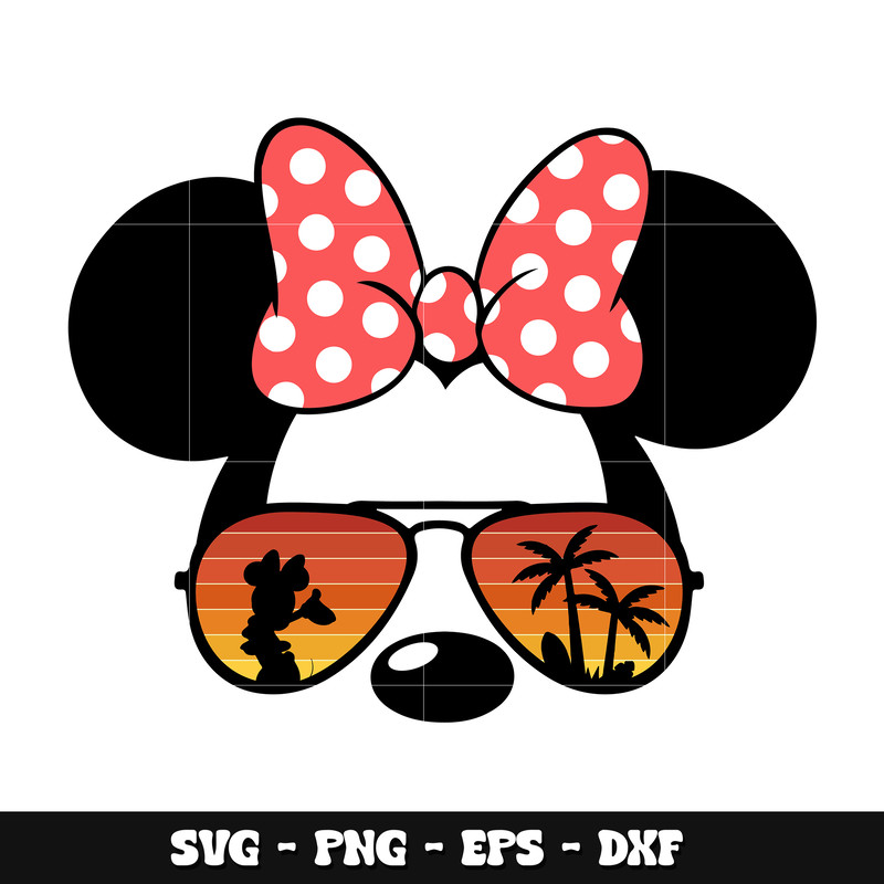 Minnie head vacation svg