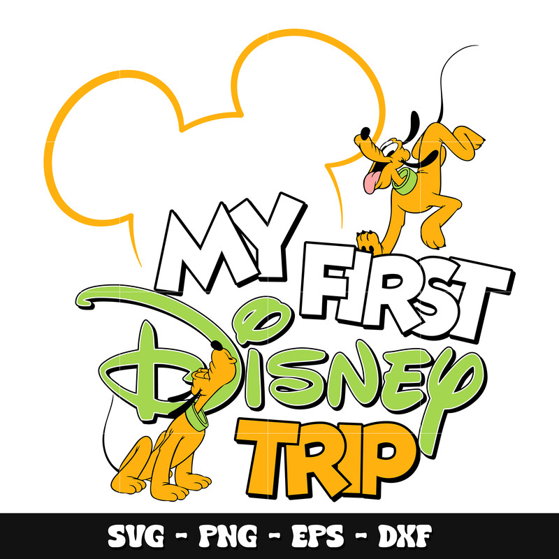 Pluto my first disney trip svg