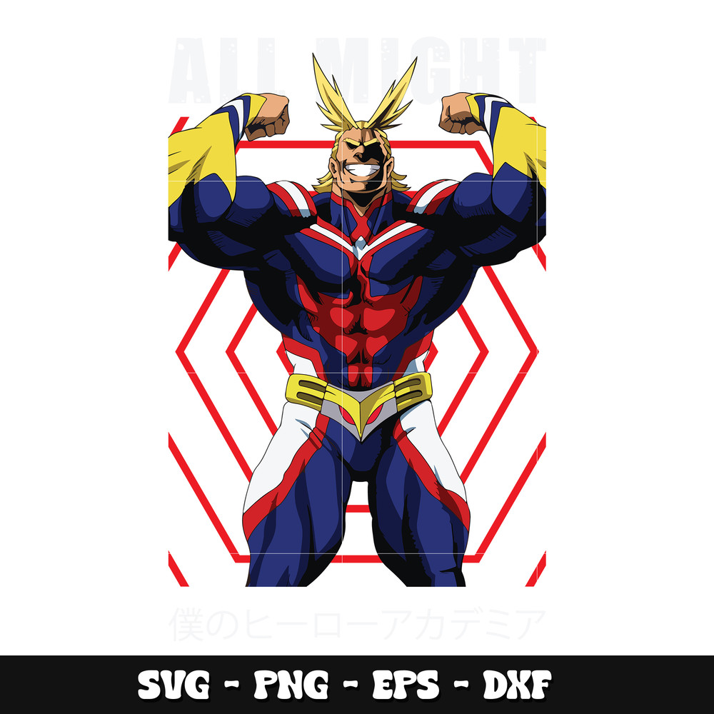 All Might anime svg, My hero academia svg