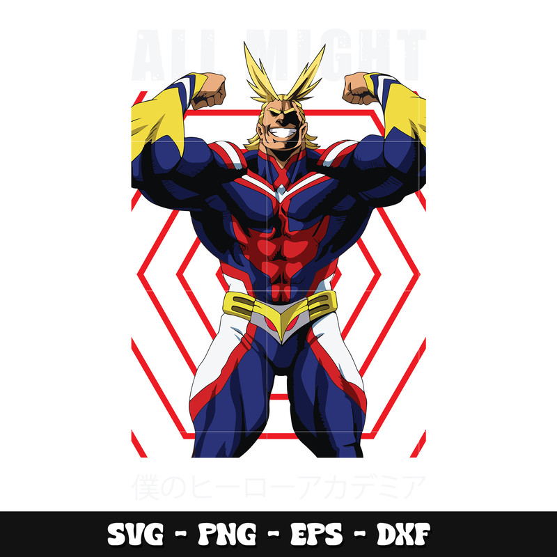 All Might anime svg, My hero academia svg