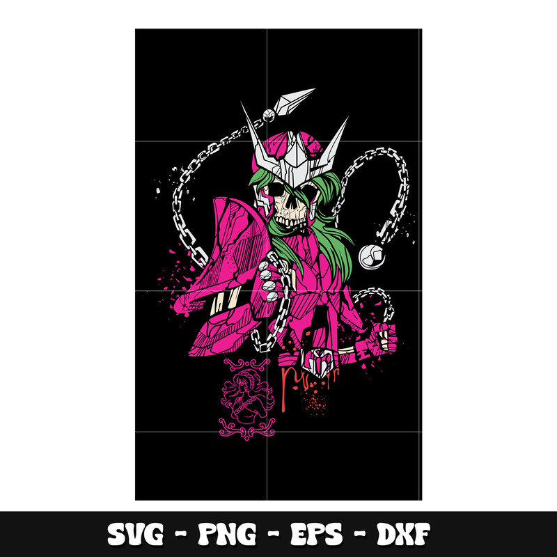 Andromeda Shun skeleton svg, Saint Seiya anime svg