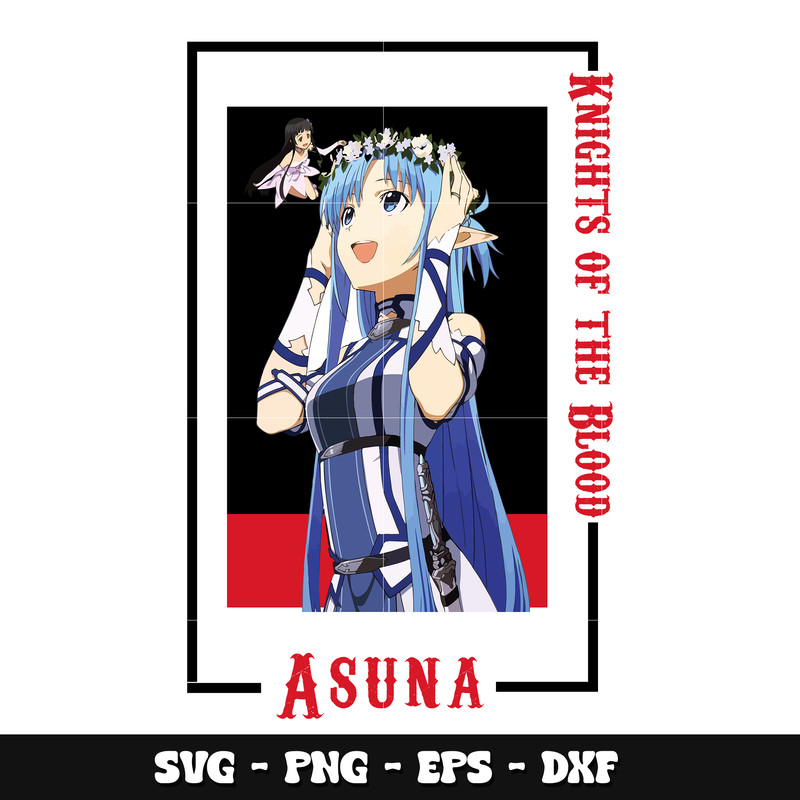Asuna blue hair svg, Sword Art Online svg