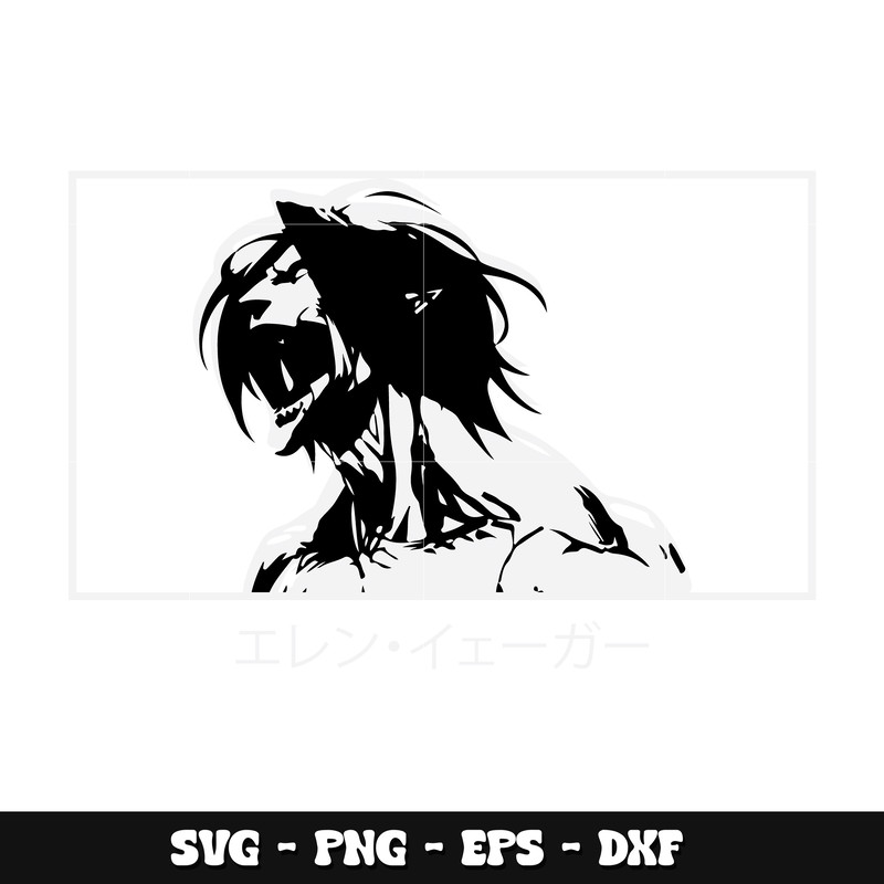 Attack titan black white svg, attack on titan svg