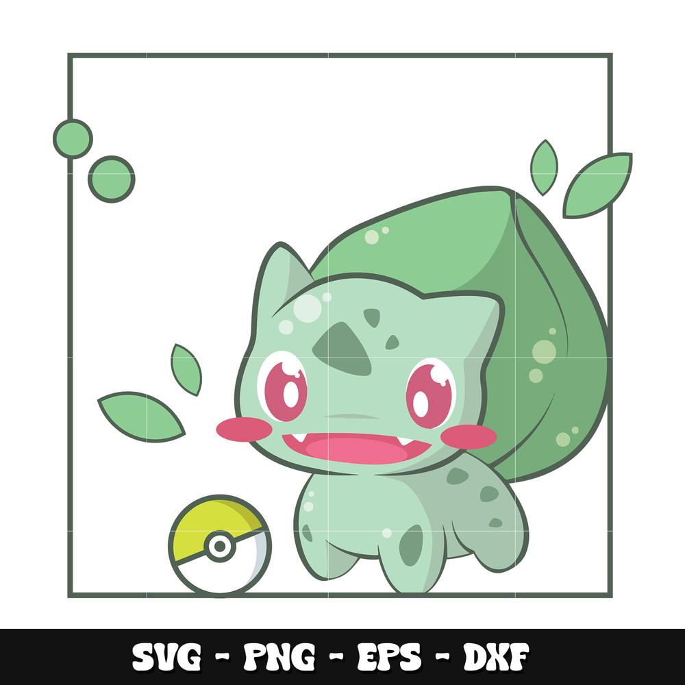 Bulbasaur chibi svg, Pokemon anime svg