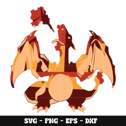 charizard fire design svg, pokemon anime svg