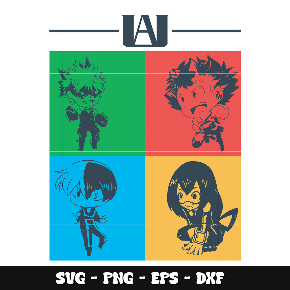 Deku and friends chibi svg, My hero academia svg