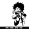 Deku Izuku Midoriya black white svg, My hero academia svg