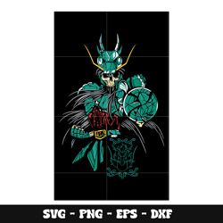 dragon shiryu skeleton svg, saint seiya anime svg