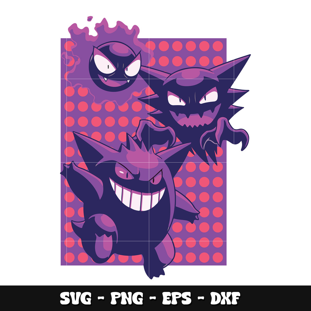 Gengar level up svg, Pokemon anime svg
