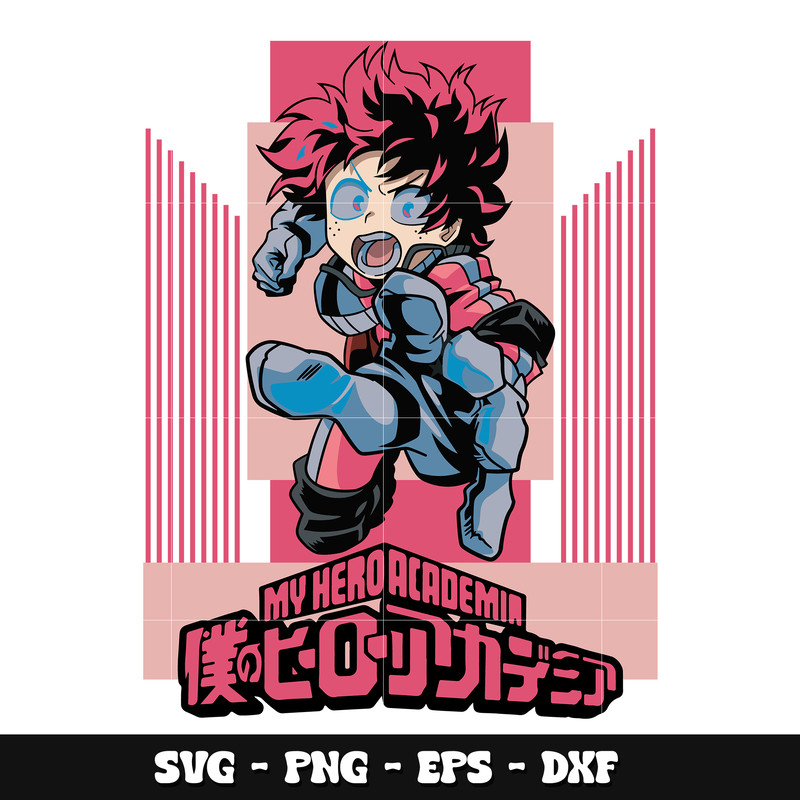 Izuku Midoriya design svg, My hero academia anime svg