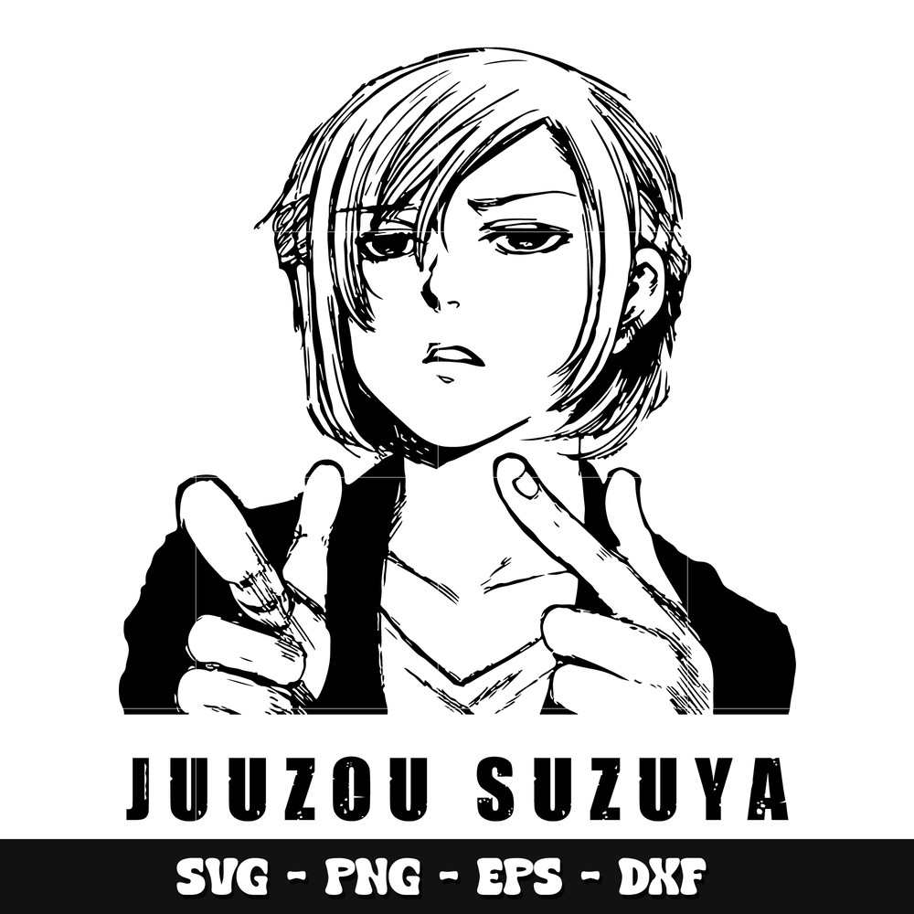 Juuzou Suzuya black white svg, Tokyo ghoul svg