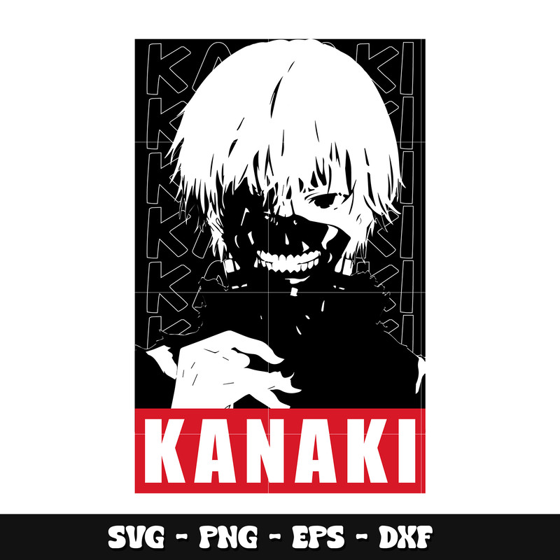 Ken Kaneki black white svg, Tokyo ghoul svg