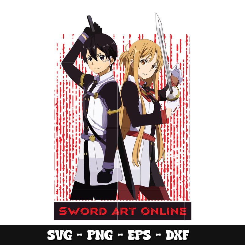 Kirito and asuna svg, Sword Art Online anime svg