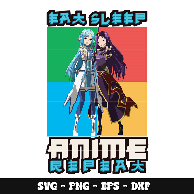 Konno Yuuki and Asuna svg, Sword Art Online svg