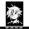 Meliodas black white design svg, Heroes svg