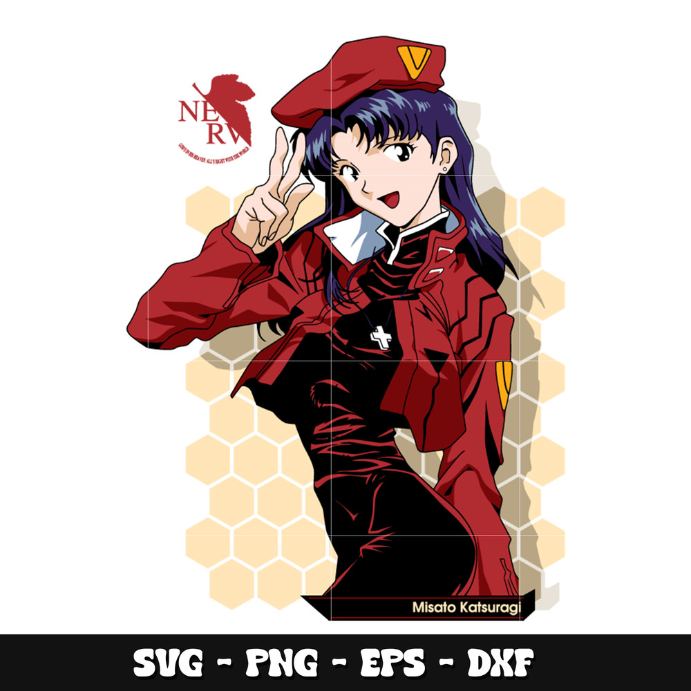 Misato Katsuragi svg, Shin Seiki Evangelion anime svg