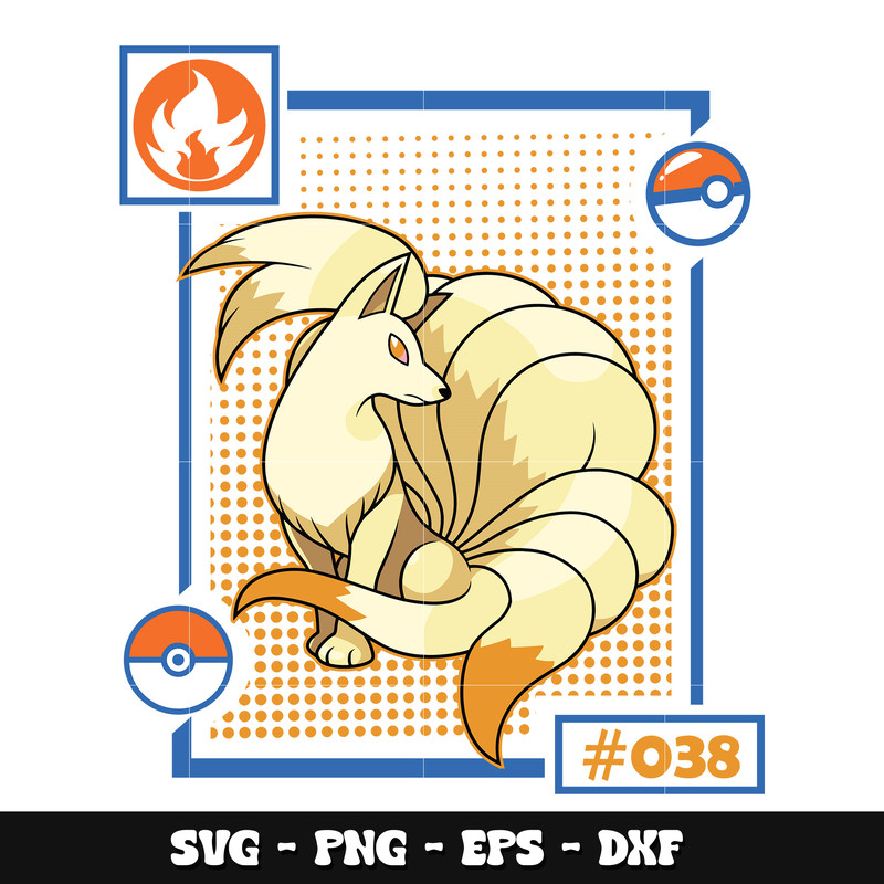 Ninetales svg, Pokemon anime svg