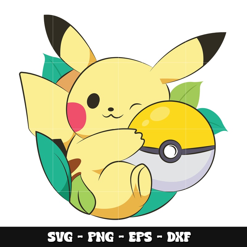 Pikachu kid ball svg, Pokemon anime svg
