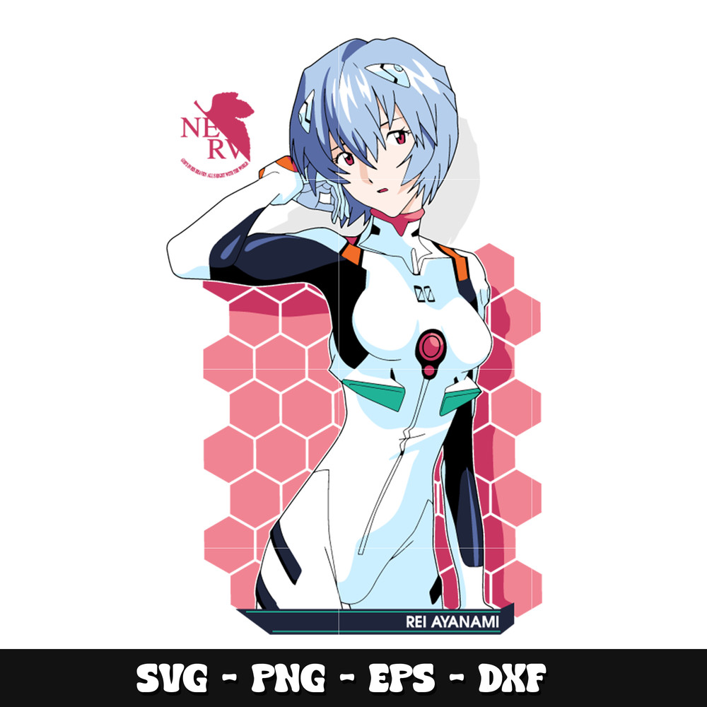 Rei Ayanami svg, Shin Seiki Evangelion anime svg
