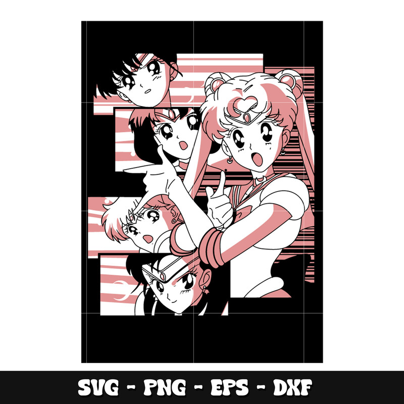 Sailor moon characters face svg, Sailor Moon anime svg
