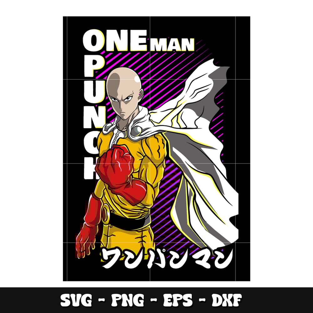 Saitama design svg, Anime One punch man svg