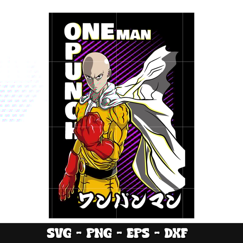 Saitama design svg, Anime One punch man svg