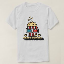 what's poppin' popcorn pun t-shirt, poppin through 100 days of school shirt, 100 days and poppin, party alley apparel