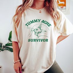 Tummy Ache Survivor T Shirt, Tummy Ache Tee, Meme T Shirt, Vintage Cartoon T Shirt, Aesthetic Tee.