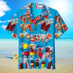 ice cream hawaiian shirts 3d printed men's hawaiian shirt, ice cream shirt, ice cream beach.